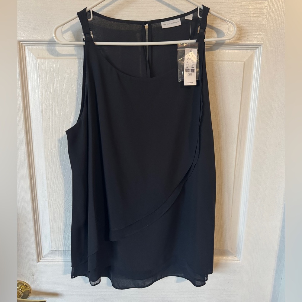 New York & Company Black Sleeveless Top